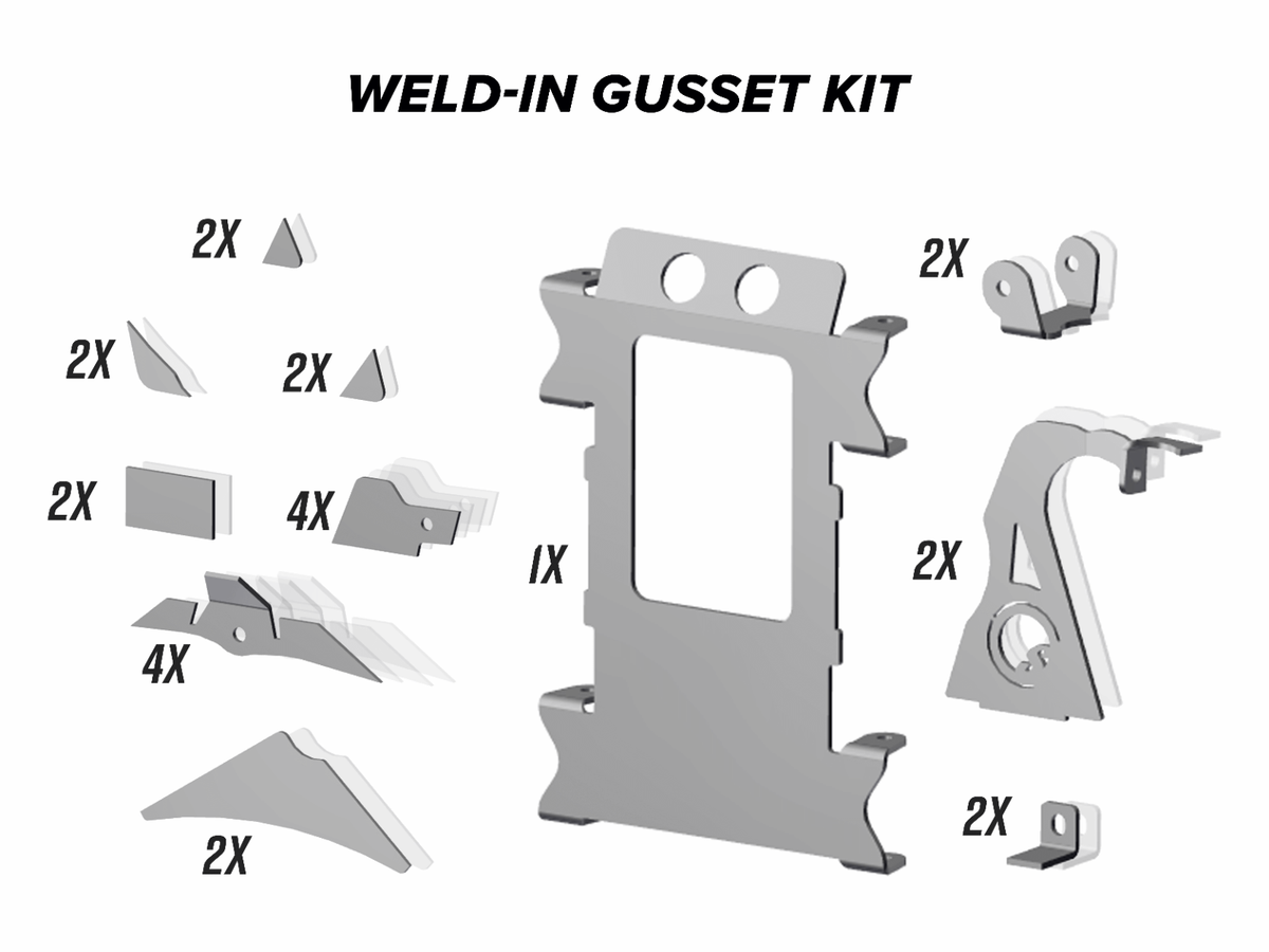 Polaris RZR XP 1000 Weld-In Gusset Kit – fits Polaris RZR XP 1000 (2014-2023)