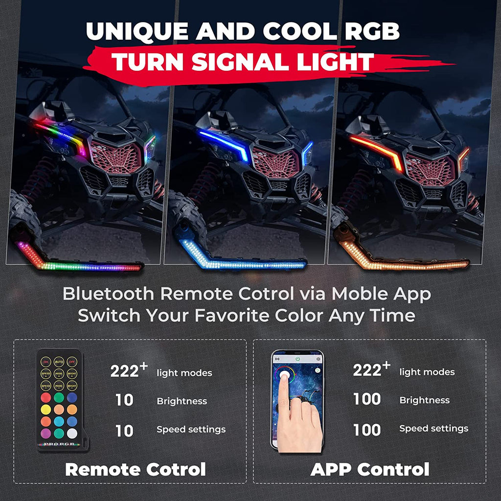 RGB Fang Lights with APP+RF Remote Control for Can-Am Maverick X3/MAX
