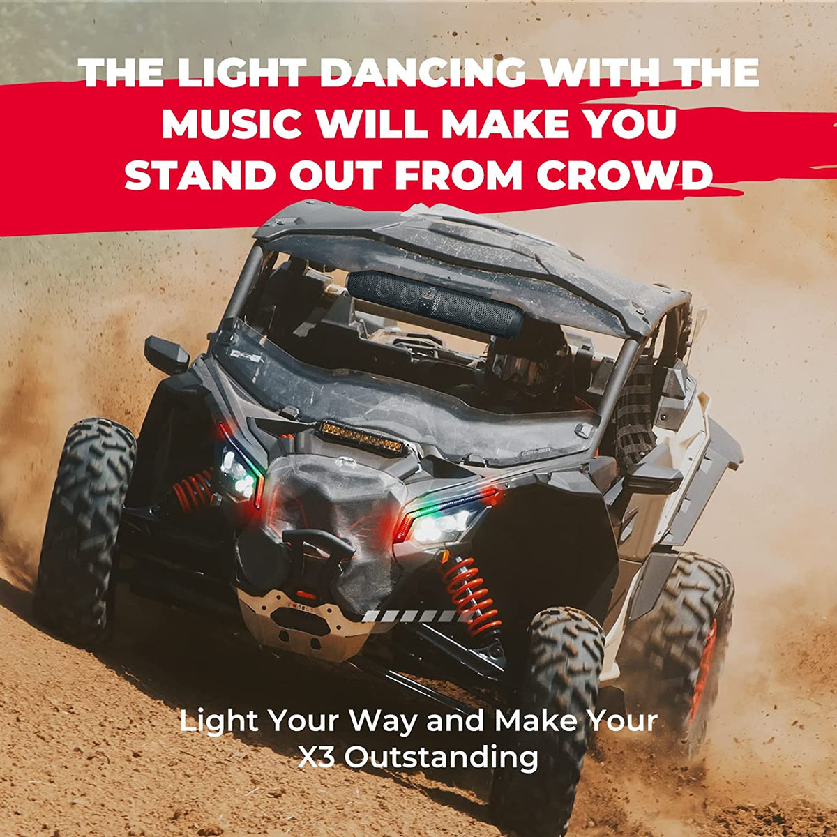 RGB Fang Lights with APP+RF Remote Control for Can-Am Maverick X3/MAX